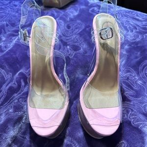 Size 8 pink clear heels  from pretty little things